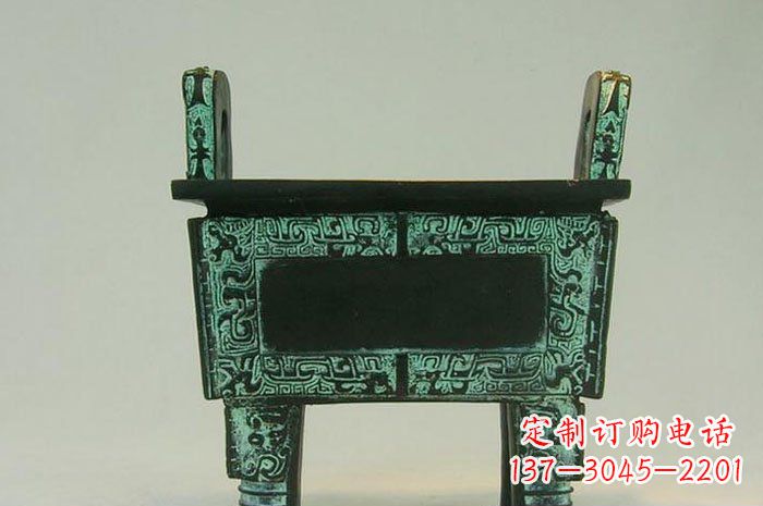 青銅方鼎雕塑 (2)