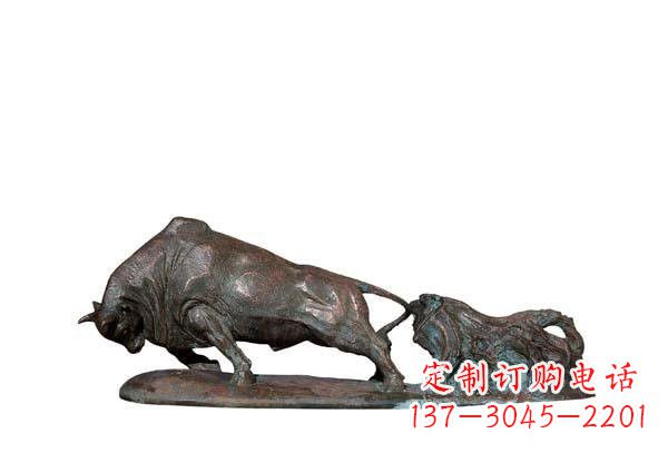 青銅開荒牛雕塑
