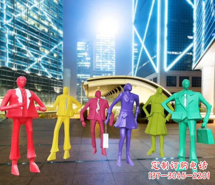 商業街不銹鋼購物人物雕塑