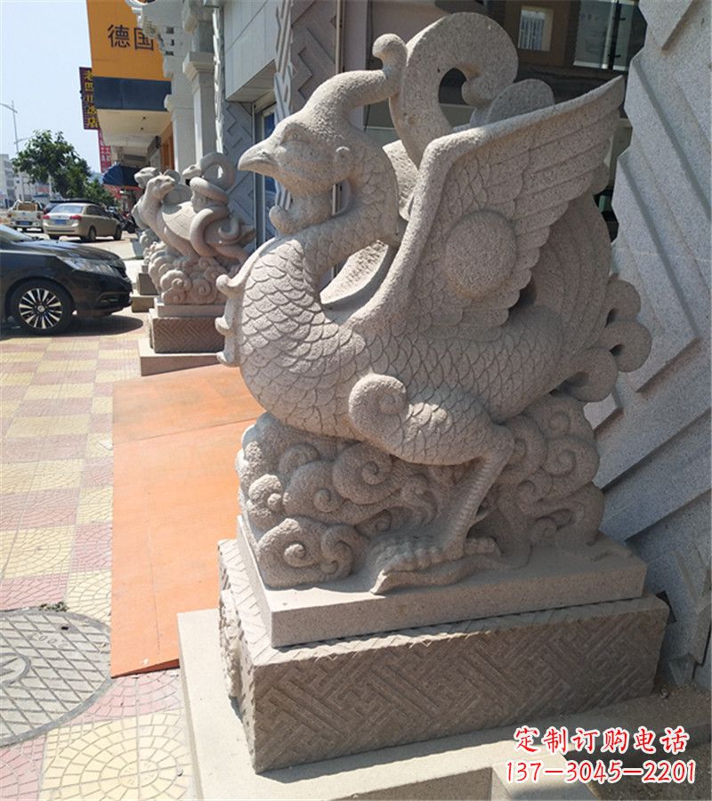 上古四大神獸之朱雀石雕雕塑擺件
