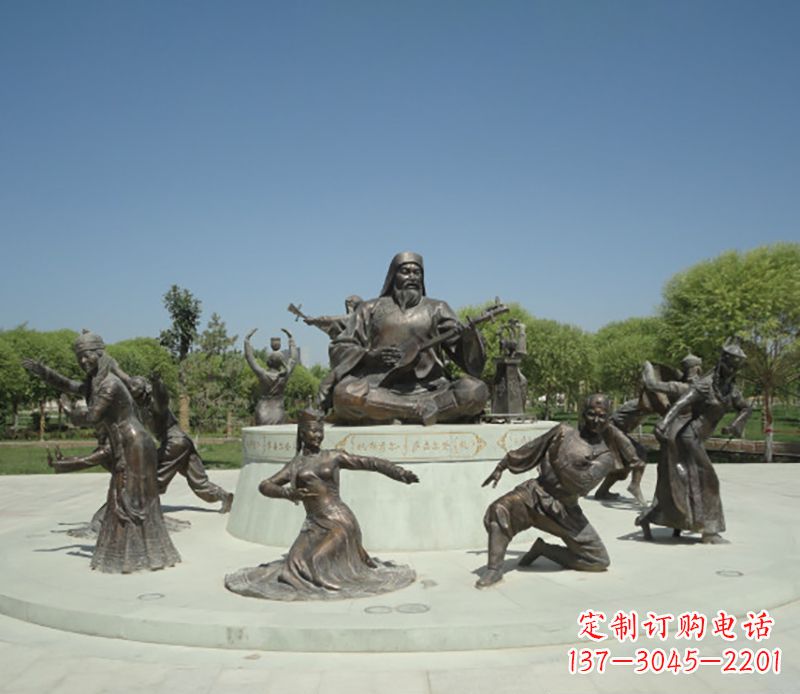 少數民族人物公園銅雕