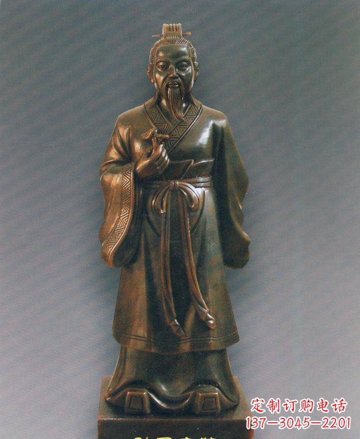 神醫扁鵲古代玻璃鋼仿銅人物雕塑