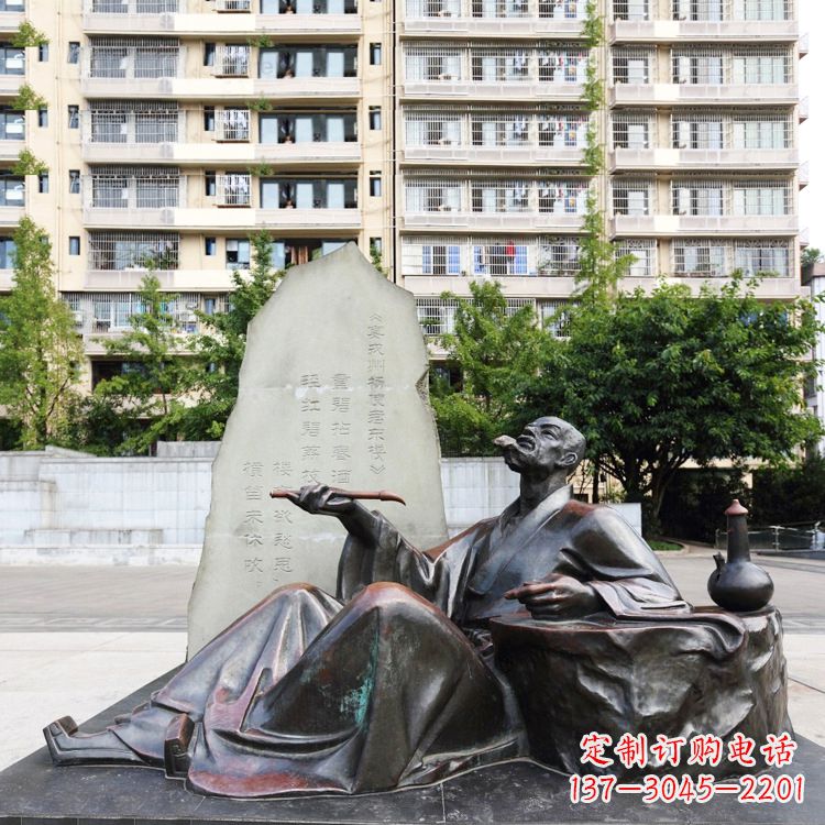 詩圣杜甫草堂雕像-小區(qū)園林歷史名人中國古代詩人情景雕塑