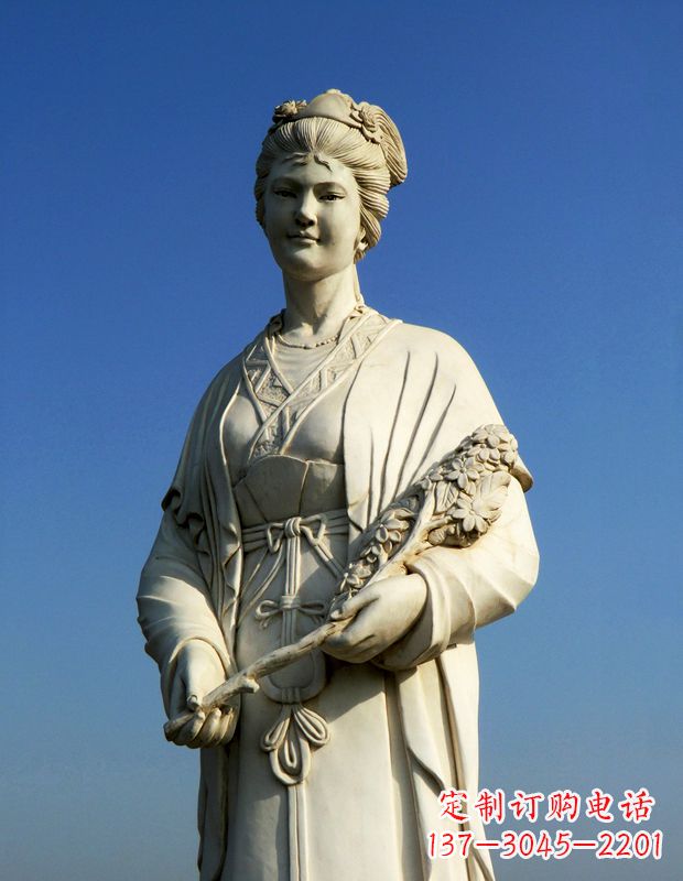 十二花神之八月桂花徐禹漢白玉古代美女雕像
