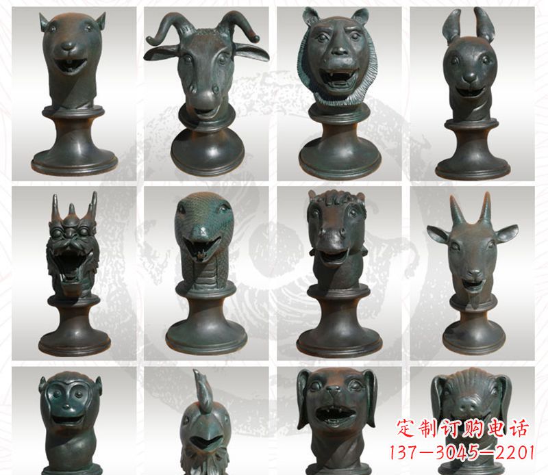 十二生肖-十二生肖獸首銅雕塑 十二生肖-十二生肖獸首銅雕塑