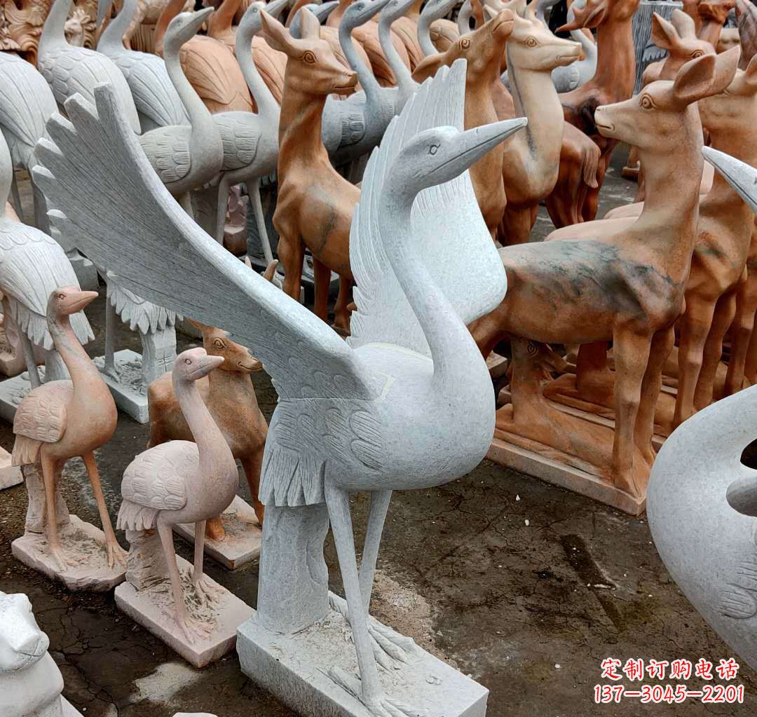 丹頂鶴雕塑 - 石雕/丹頂鶴 丹頂鶴雕塑 - 石雕/丹頂鶴
