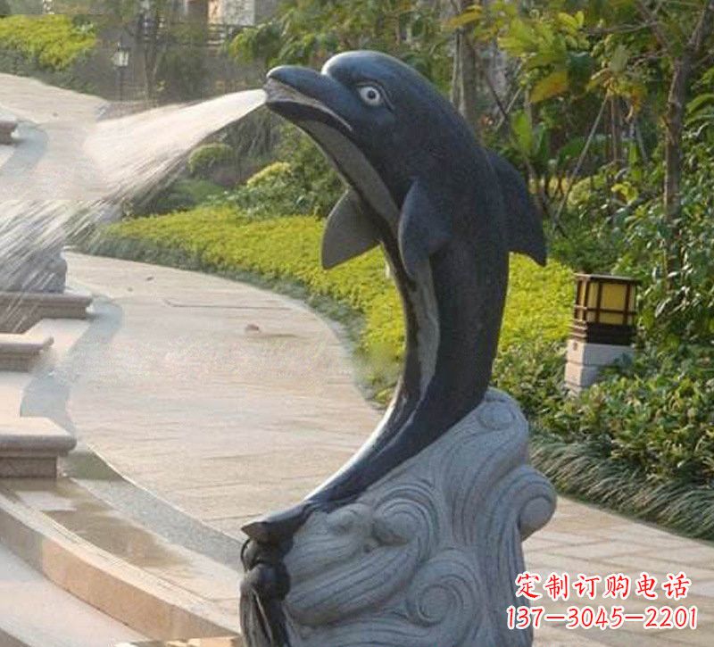 石雕公園噴水海豚