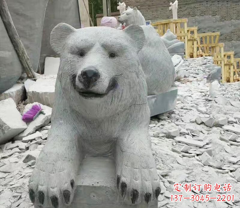 石雕狗熊動物雕塑