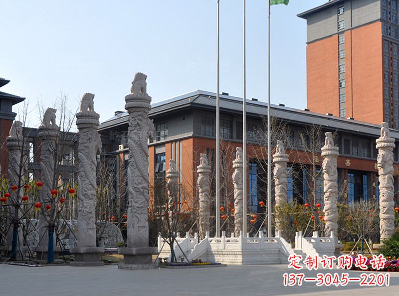 石雕華表柱-企業政務部門廣場景觀裝飾柱