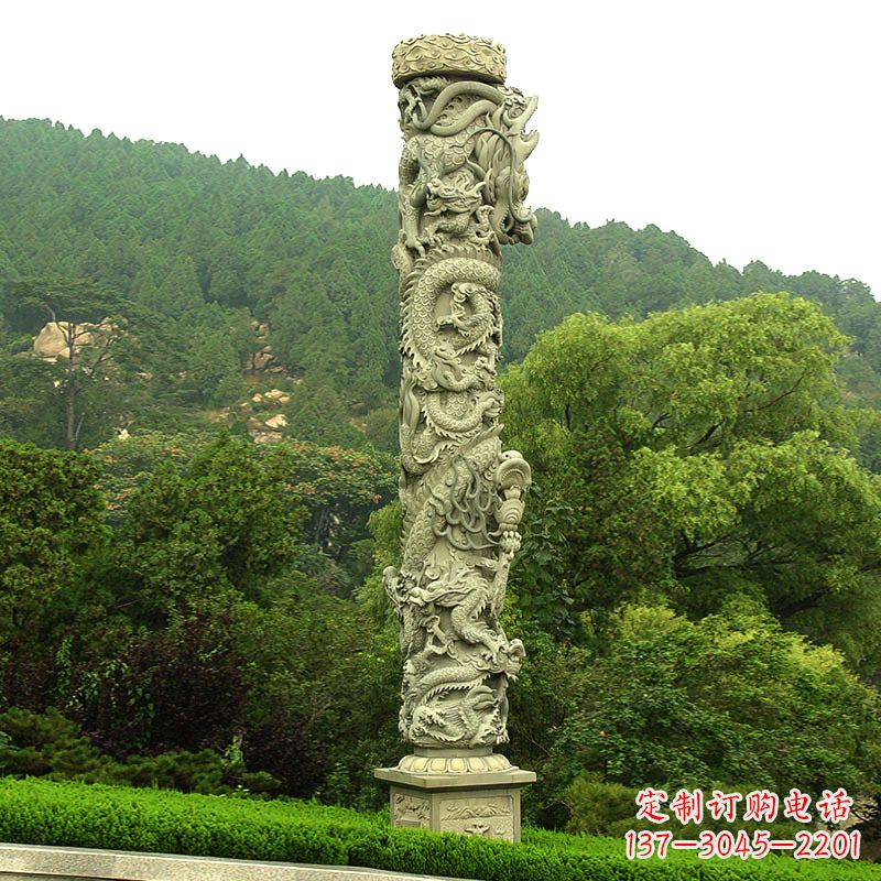 石雕龍柱-景區園林裝飾文化柱