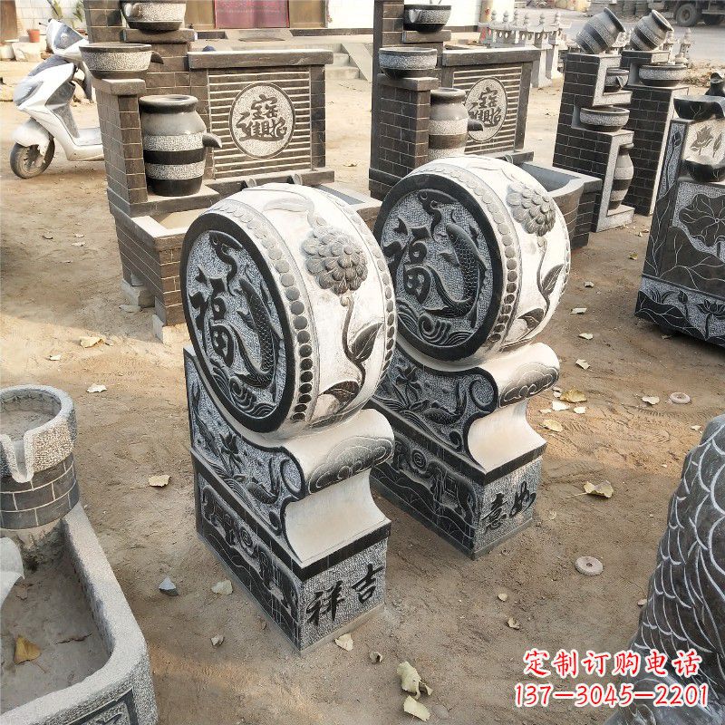 門墩雕塑 - 石雕/青石/門墩 門墩雕塑 - 石雕/青石/門墩