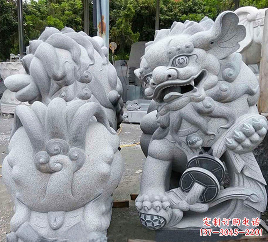 石雕獻(xiàn)錢(qián)獅