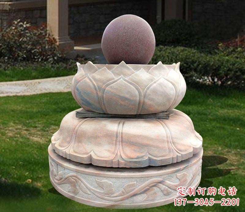 石雕小區風水球雕塑