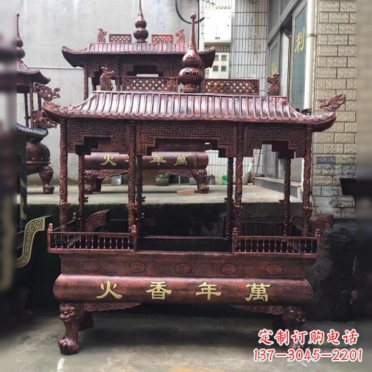 寺廟香火香爐雕塑