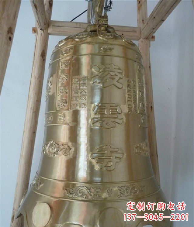 寺廟鑄銅鐘雕塑 (2)