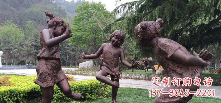 踢毽子的女孩公園人物銅雕