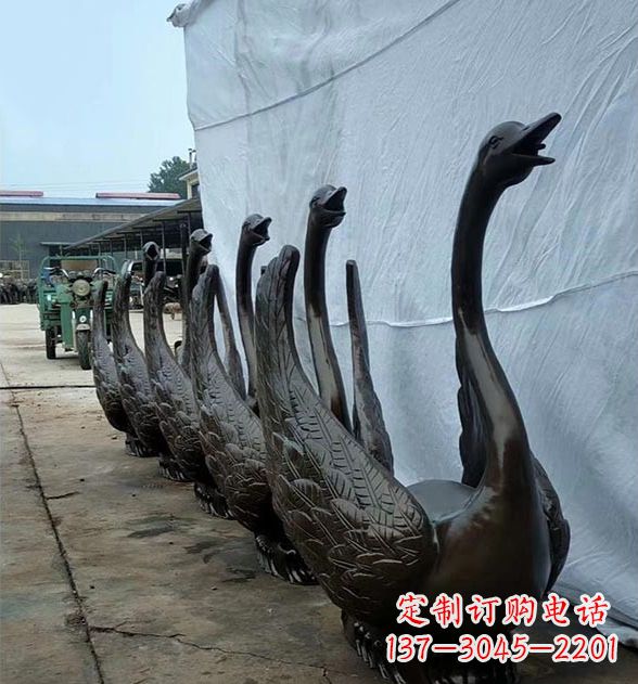天鵝噴泉銅雕,園林噴泉水景流水組件