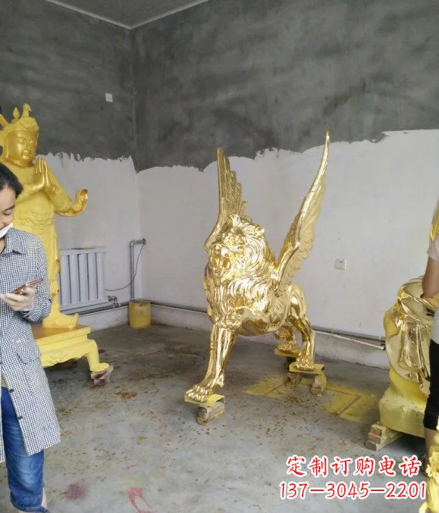 貼金飛獅銅雕 (2) 貼金飛獅銅雕 (2)