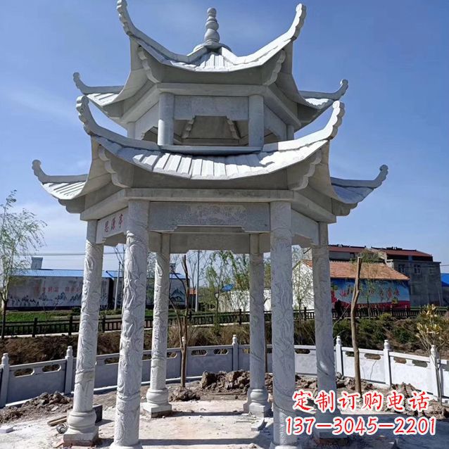 庭院雙層石雕亭子