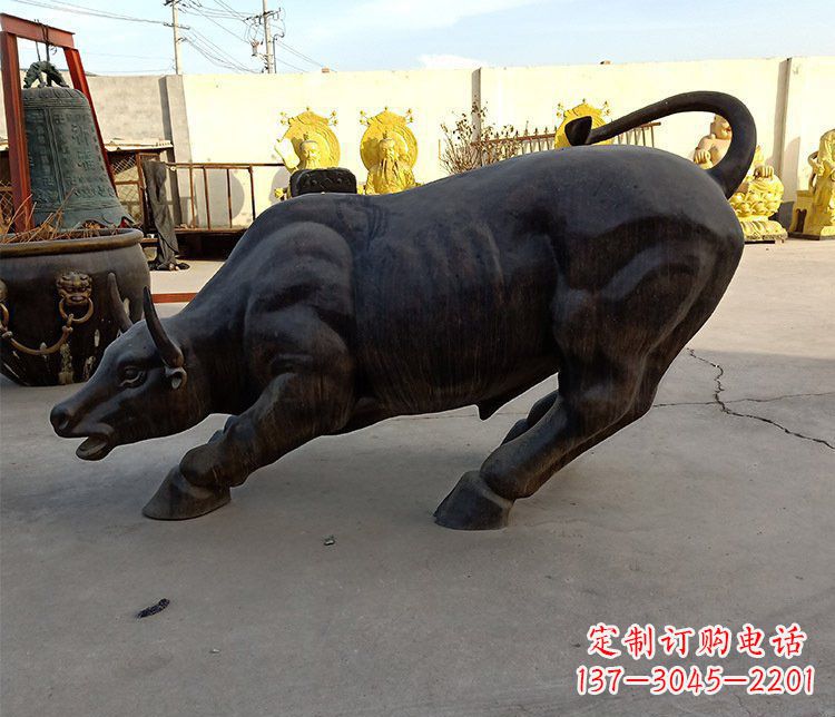 銅雕廣場水牛動物雕塑 (2)
