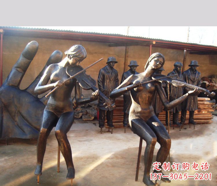 銅雕廣場音樂人物雕塑