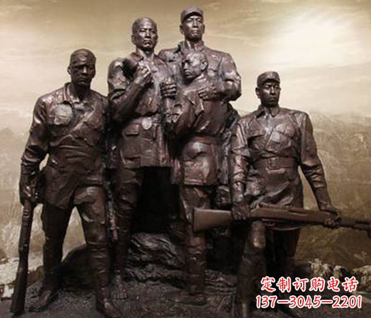 銅雕解放軍戰士雕塑