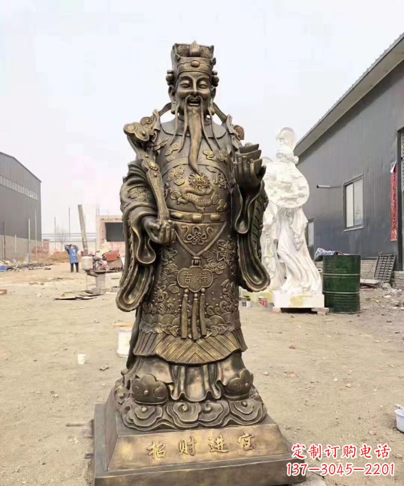 銅雕寺廟財神雕塑