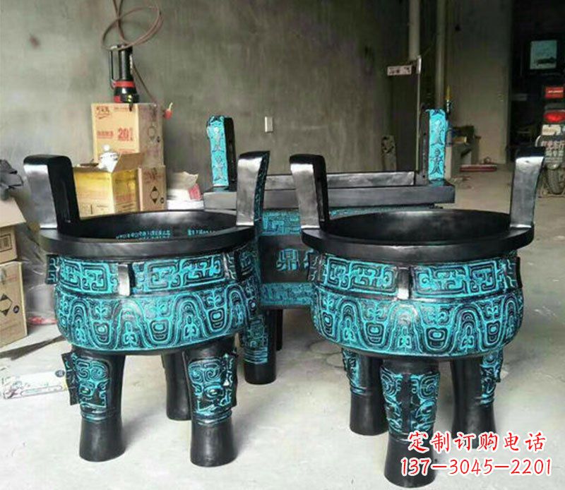 銅雕香爐寺廟香爐雕塑