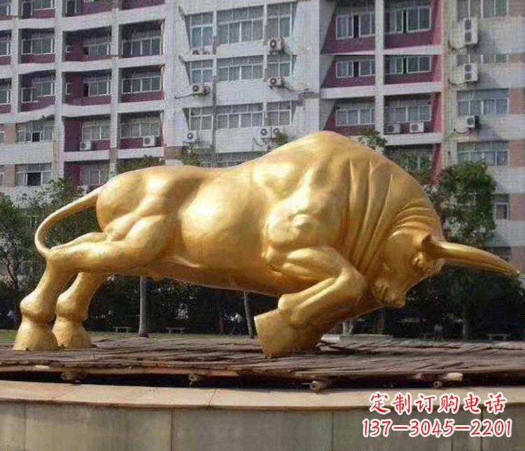 銅雕小區動物牛擺件 (3)