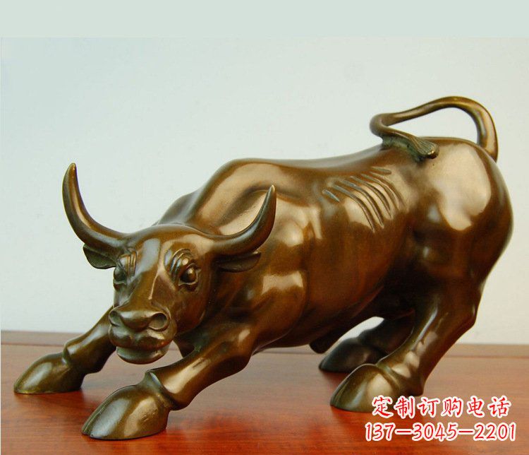 銅雕小區動物牛擺件