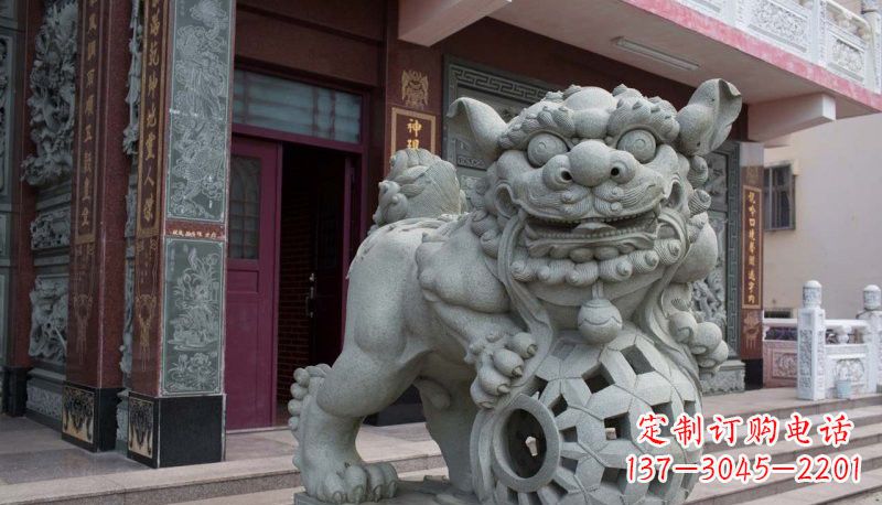 網球獅石雕南方獅子雕塑