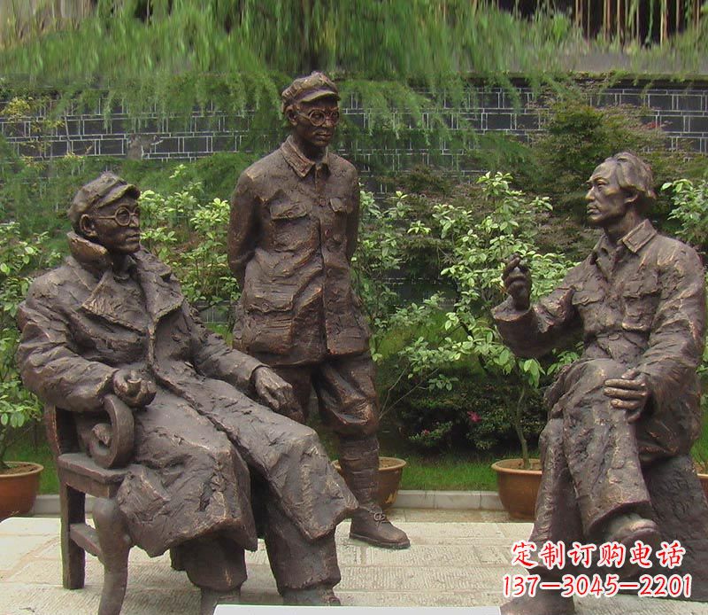 偉人毛澤東劉伯承銅雕