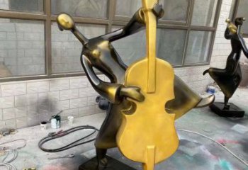 銅雕琵琶手鼓舞人物雕塑