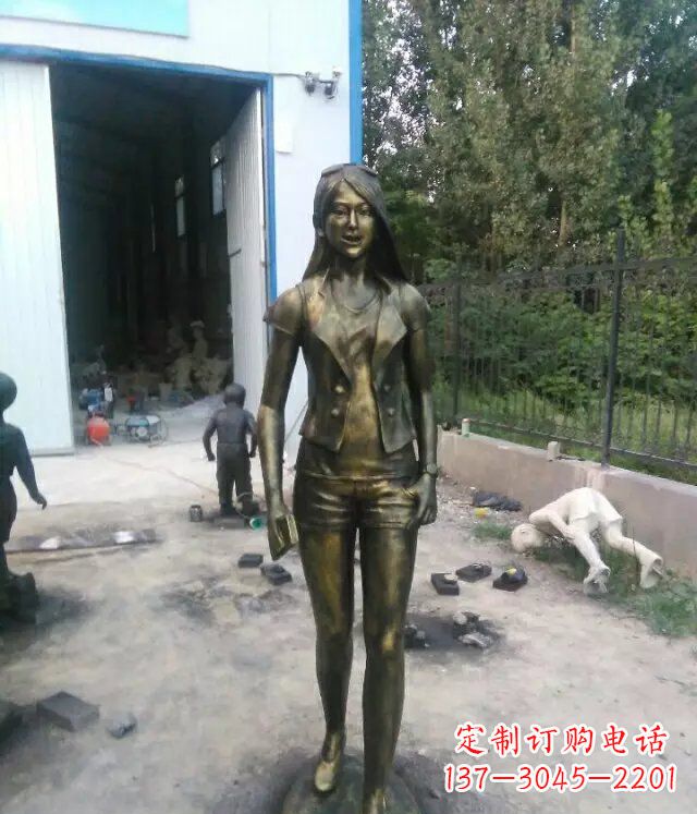 現代美女廣場人物銅雕