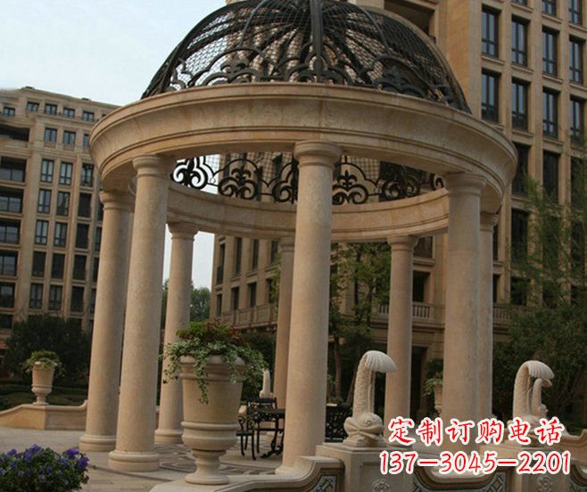 小區景觀歐式石雕涼亭