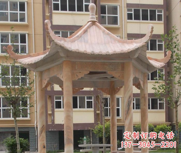 涼亭雕塑 - 小區/晚霞/六角/涼亭/石雕 涼亭雕塑 - 小區/晚霞/六角/涼亭/石雕