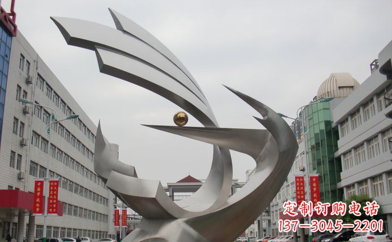學校不銹鋼抽象雕塑