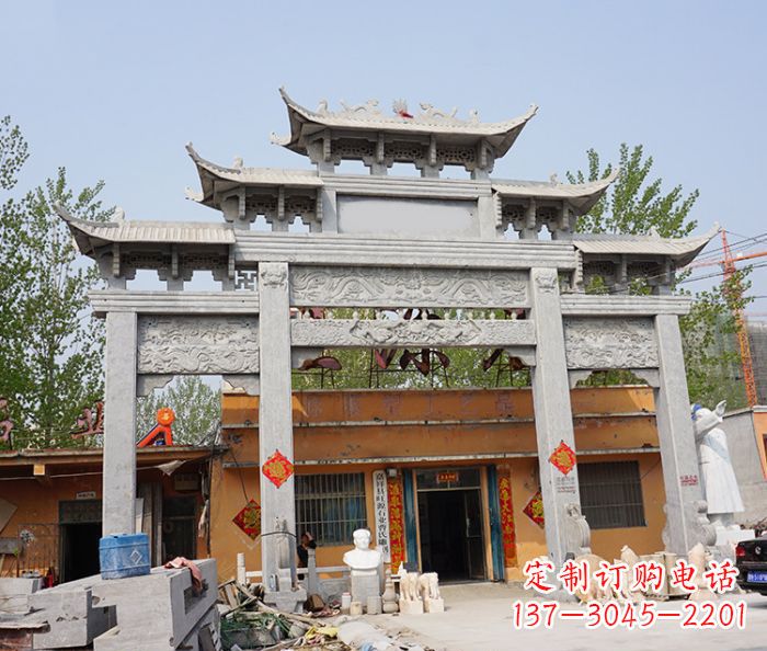 三門雕塑 - 園林/仿古/三門/牌坊/石雕 三門雕塑 - 園林/仿古/三門/牌坊/石雕