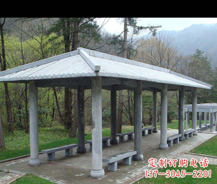 園林景觀仿古石雕長廊