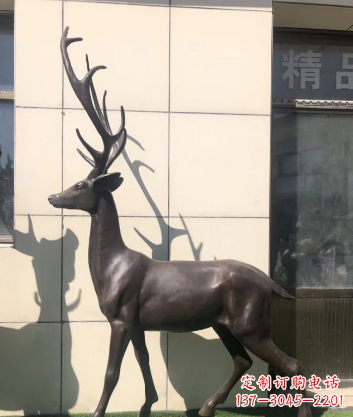 園林鹿銅雕 (2)