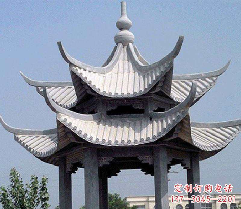園林雙層石涼亭景觀石雕