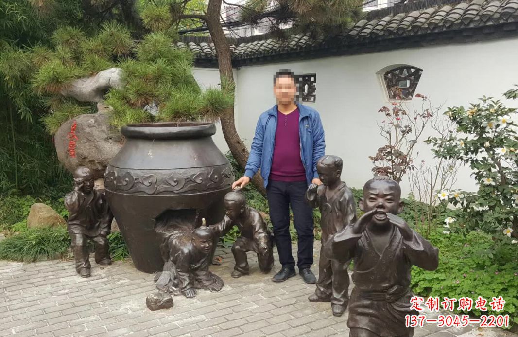 園林司馬光砸缸銅雕