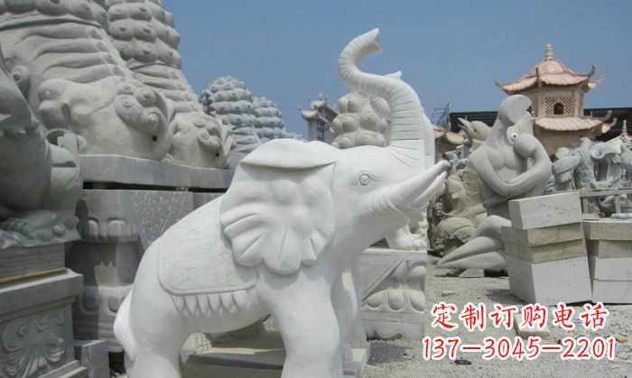小象雕塑 - 動物/漢白玉/小象/石雕 小象雕塑 - 動物/漢白玉/小象/石雕