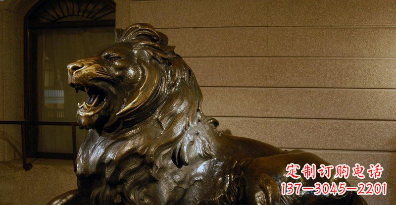 鑄銅獅子銅雕 (2)