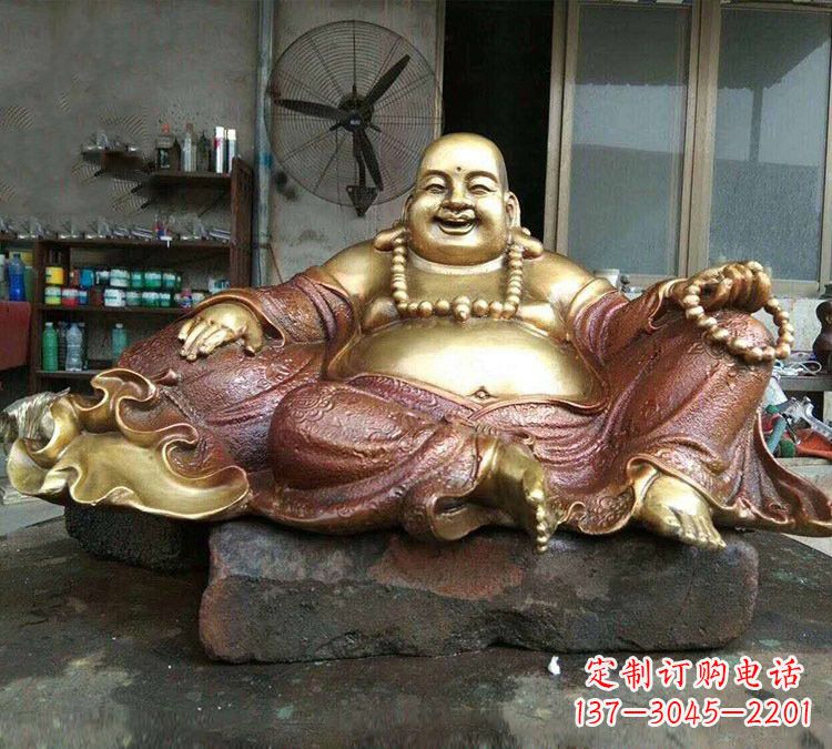 宗教供奉坐式彌勒佛銅雕