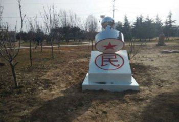 不銹鋼公章雕塑-河南周口廉政公園創意印章主題擺件